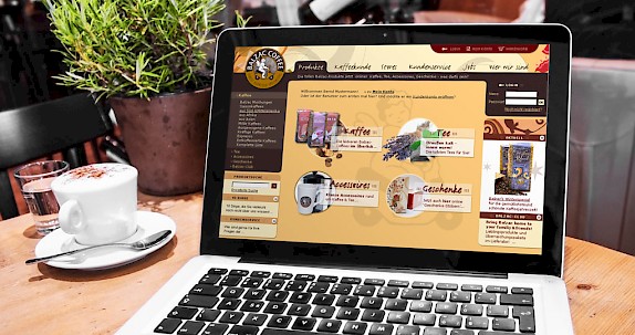 Balzac Coffee - Website mit integriertem Onlineshop